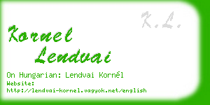 kornel lendvai business card